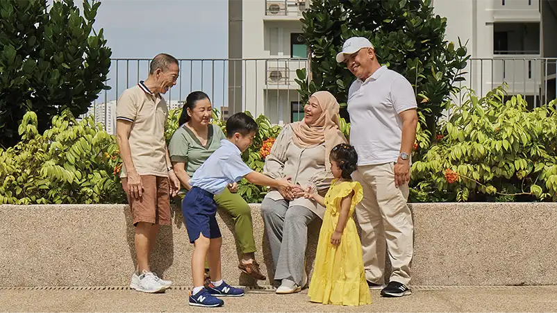 HDB estates are designed for social interaction and community bonding for residents of all ages